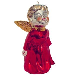 Vintage Kissing Angel Christmas Bell Ornament